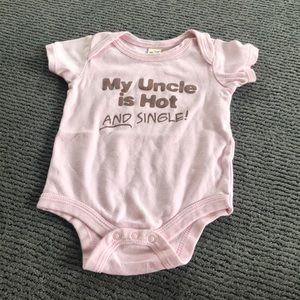 6 month old girls pink shirt sleeve onesie